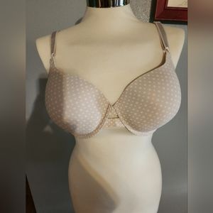 Warner's 36D Like New Beige Polka Dot Bra